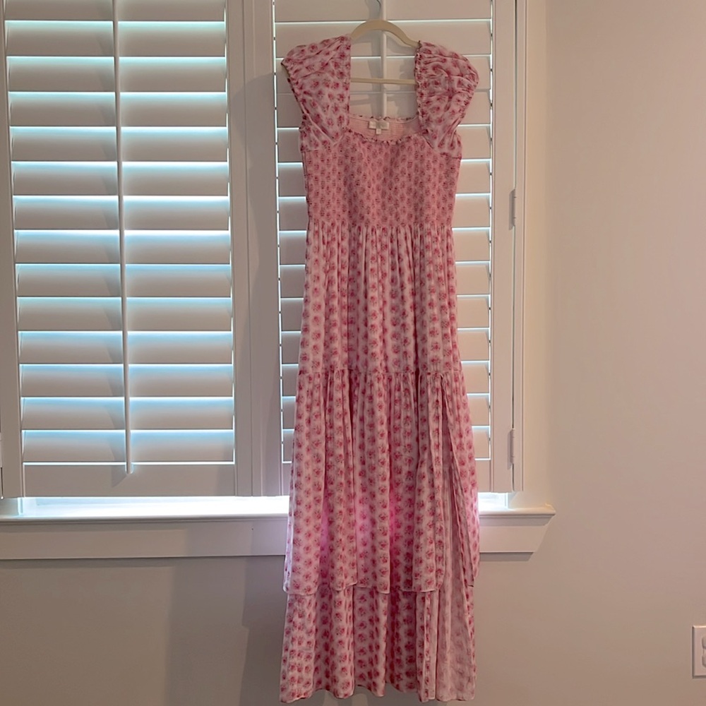 Pink LoveShackFancy maxi dress